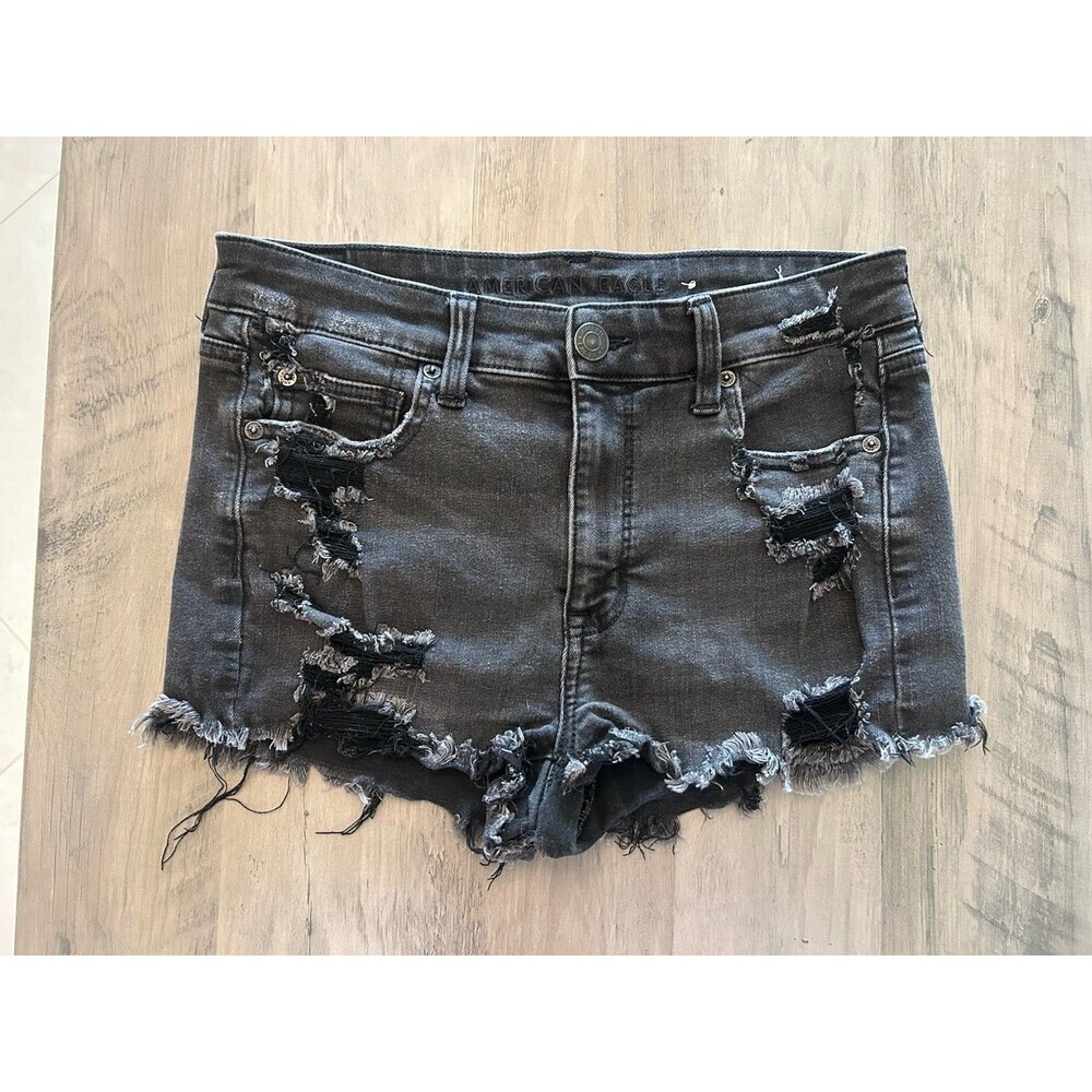 American Eagle Next Level Stretch Black Shorts Size 8 Hi-Rise Shortie